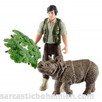 Schleich Ranger and Indian Rhinoceros Figurine Toy Play Set Multicolor B074VG2M66